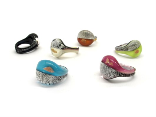 Murano Glass  Ring - two-tone rings murano - AVLU01