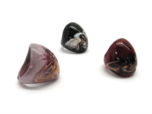 Anelli in vetro di Murano - Anello di Murano con vetro avventurina - AVLUM02