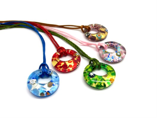 Economic Products - Murano Glass curved round Pendants - COLV0902
 - 30 mm