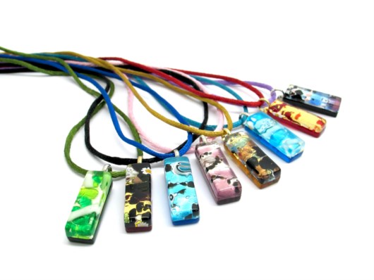 Murano Glass Pendants - Italian glass pendants long rectangle - PEMG0187 - 30x10 mm