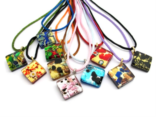Economic Products - Murano Glass diagonal Pendants - PEMG02 - 20x20 mm