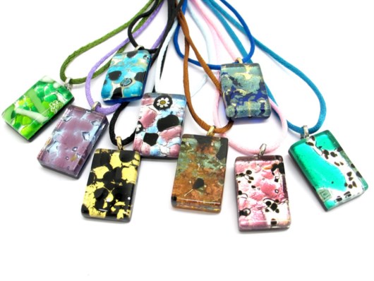 Economic Products - Murano Glass rectangle Pendants - PEMG03 - 30x20 mm