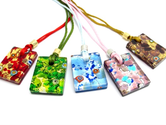 Economic Products - Murano Glass big rectangle Pendants - PEMG10002 - 40x30 mm