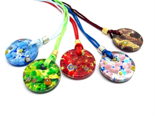 Murano Glass Pendants - Venetian Glass round Pendants - PEMG10002 - 40 mm in diameter 