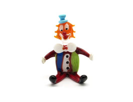 Murano Glass Clowns - Hand blown glass clowns - OGV3 SEDUTO - 80x60 mm