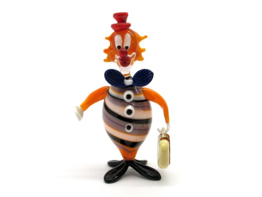 Murano Glass Clowns - Hand made Glass Clowns - OGV5 SPIRITOSO VALIGIA - 110x70 mm