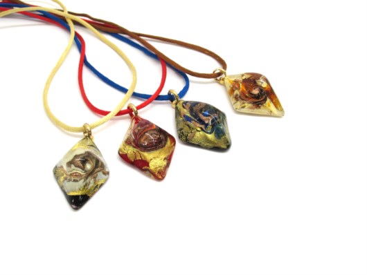 Murano Glass Pendants - Murano Glass rumble Pendant - COLV0218 - 35x20 mm 