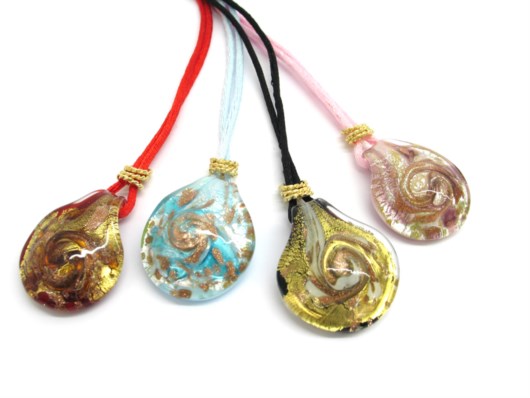 Murano Glass Pendants - Murano Glass Pendant round shape - COLV0227 - 30x25 mm