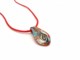 Murano Glass Pendenti  - Pendente di Murano a forma di foglia - COLV0281 - Rosso chiaro