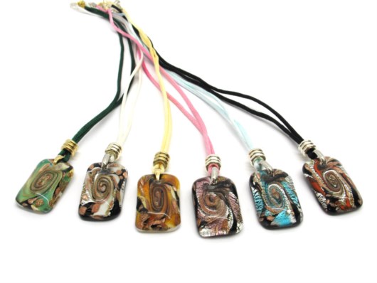 Murano Glass Pendants - Murano Glass rectangular pendant - COLVP01 - 30x20 mm