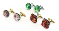 Economic Products, murano glass jewelry pendants, italian glass pendants, venetian glass pendant, venetian glass pendants, heart glass pendants
 - Murano Glass square and round cufflinks -  BGE0102