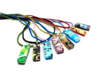 Economic Products, murano glass jewelry pendants, italian glass pendants, venetian glass pendant, venetian glass pendants, heart glass pendants
 - Murano Glass long rectangle Pendant - PEMG0187 - 30x10 mm
