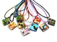Economic Products, murano glass jewelry pendants, italian glass pendants, venetian glass pendant, venetian glass pendants, heart glass pendants
 - Murano Glass diagonal Pendants - PEMG02 - 20x20 mm