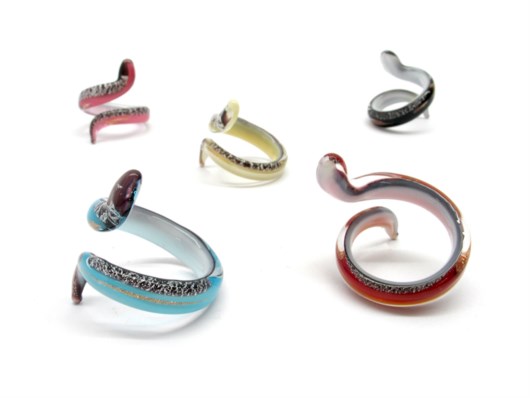 Murano Glass  Ring - Two-Tone Rings Murano Glass - AV0104 - snake shape