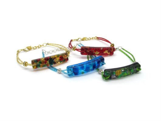 Murano Glass - Bracelets - Murano Glass Bracelet -  BRPE0115 - 45x10 mm