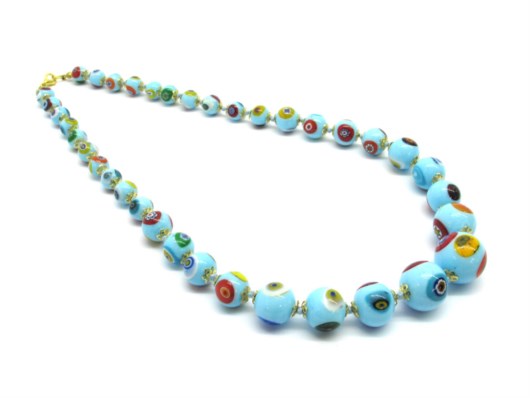 Murano Glass Necklaces - Murano glass graduated beads necklace - COLPE0302