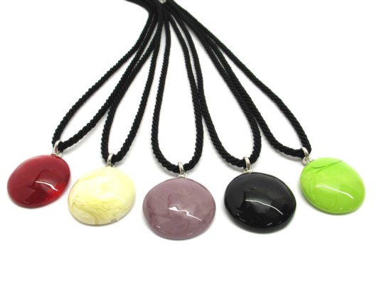 Murano Glass Necklaces - Murano glass round necklace - COLV0106 - 30 mm in diameter