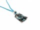 Murano Glass Necklaces - Murano Necklace, in square shape - COLV0168 - 35x30 mm - Azure