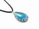 Murano Glass Necklaces - Murano Glass oval Necklaces - COLV0287 - 60x30 mm - Azure
