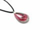 Murano Glass Necklaces - Murano Glass oval Necklaces - COLV0287 - 60x30 mm - Red