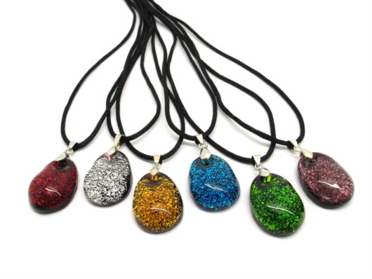 Murano Glass Necklaces - Murano Glass oval Necklace jewelry - COLV0290 - 30x20 mm
