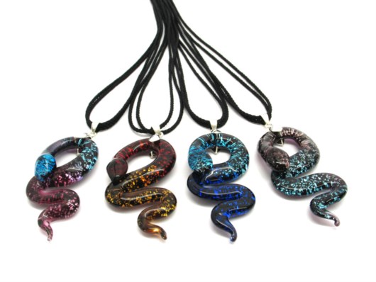Murano Glass Necklaces - Murano glass snake necklace - COLVO297 - 55x25 mm