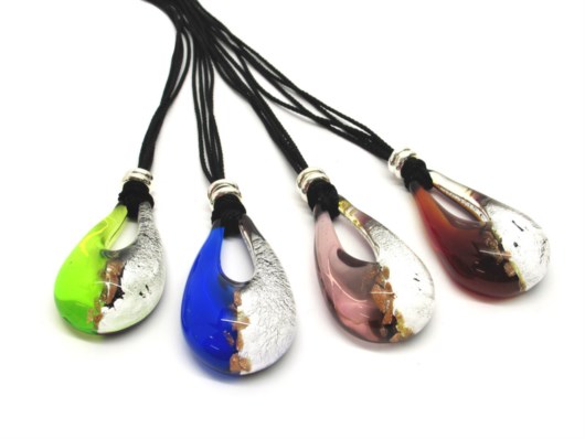 Murano Glass Necklaces - Murano glass Necklace oval - COLV0319 - 50x30 mm