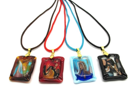 Murano Glass Necklaces - Murano Necklace jewelry - COLV0321 - 35x20 mm
