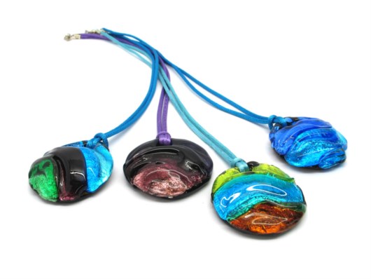 Murano Glass Necklaces - Murano Glass Necklace in curved round shape - COLV0403