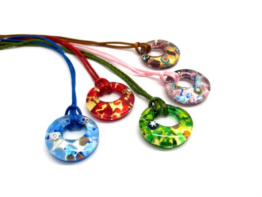 Economic Products - Murano Glass curved round Pendants - COLV0902
 - 30 mm