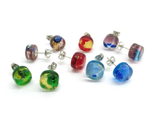 Economic Products - Murano Glass round Earrings - ORET01 - 10 mm