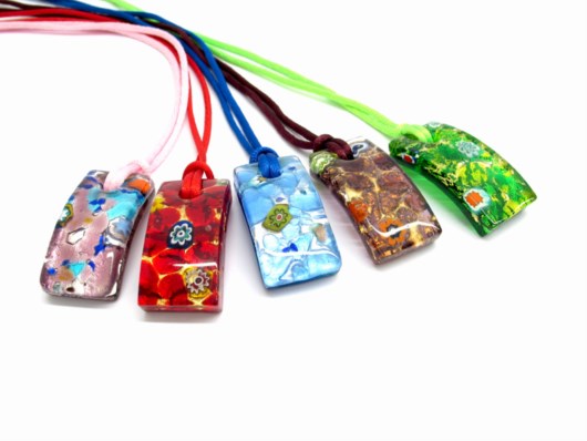 Economic Products - Murano Glass curved Pendants - PEMG0122 - 40x20 mm