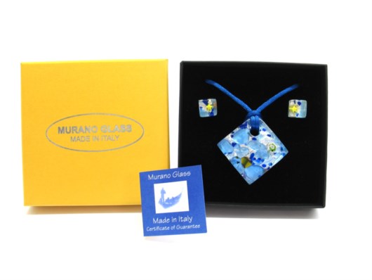 Murano Glass Sets - Parure - Murano Glass jewellery Sets - CP01 ROMBO - 30x30 mm