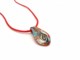 Murano Glass Pendants - small oval Murano Glass Pendant - COLV0281 - 35x18 mm - Light red