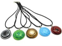 murano glass jewelry  necklace, venetian glass necklace, venice glass necklace
 - Murano Necklace in curved round shape - COLV0404  - 30 mm in diameter