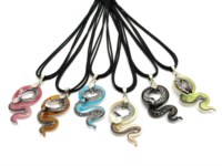 murano glass jewelry  necklace, venetian glass necklace, venice glass necklace
 - Murano necklace snake pendant - COLV0102 - 45x20 mm