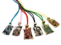 murano glass jewelry  necklace, venetian glass necklace, venice glass necklace
 - Murano Necklace, in square shape - COLV0168 - 35x30 mm