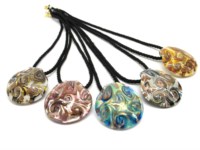 murano glass jewelry  necklace, venetian glass necklace, venice glass necklace
 - Murano Glass Necklaces, round curved shape - COLV0228 