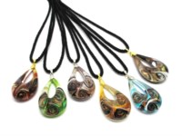 murano glass jewelry  necklace, venetian glass necklace, venice glass necklace
 - Murano oval Necklaces - COLV0294 - 50x30 mm