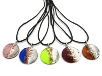 murano glass jewelry  necklace, venetian glass necklace, venice glass necklace
 - Murano Glass Necklaces in curved shape - COLV0320 - 40 mm in diameter