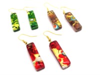 Economic Products, murano glass jewelry pendants, italian glass pendants, venetian glass pendant, venetian glass pendants, heart glass pendants
 - Murano Glass rectangle Earrings - OREL04 - 30x10 mm