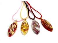 Italian wholesale murano glass pendants - murano glass pendants suppliers - murano glass pendants manufacturers - Murano Pendant oval shape long - COLV0209 - 50X22 MM